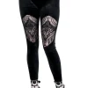 Aksamitne legginsy z siateczką BEADED LEGGINGS-Restyle Fashion
