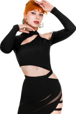 asymmetric blouse Asymetryczna bluzka z wycięciem-Restyle Clearance