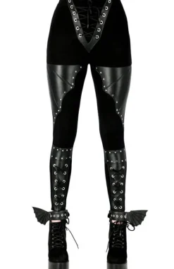 BAT LEGGINGS Bawełniane legginsy ze skrzydłami nietoperza-Restyle Hot