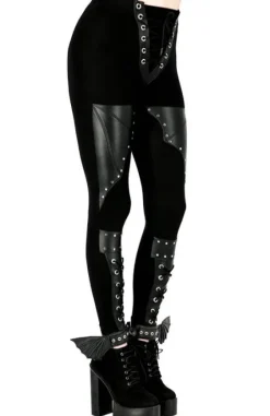 BAT LEGGINGS Bawełniane legginsy ze skrzydłami nietoperza-Restyle Hot