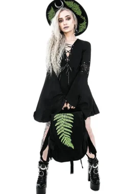 Bawełniana Sukienka Eden Black z falbanami i wiązaniem gorsetowym-Restyle Clearance