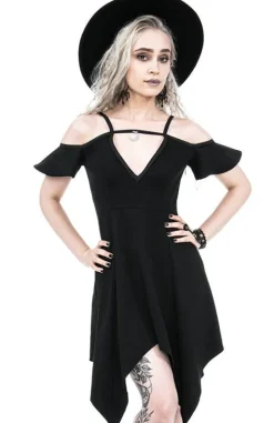 Bawełniana Sukienka MOON KEYHOLE TUNIC Czarna Tunika-Restyle New