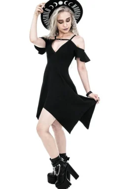 Bawełniana Sukienka MOON KEYHOLE TUNIC Czarna Tunika-Restyle New