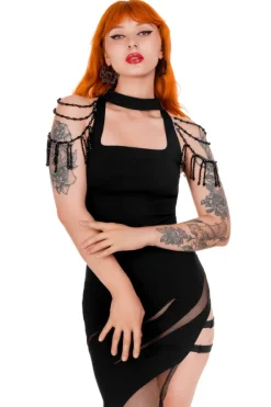 BEADED ISADORA BLOUSE Bluzka z chokerem i koralikami-Restyle Hot