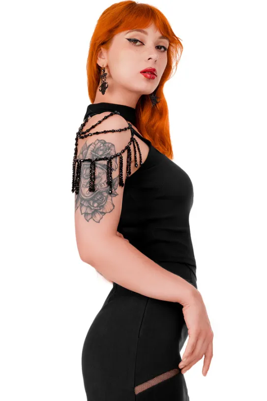 BEADED ISADORA BLOUSE Bluzka z chokerem i koralikami-Restyle Hot