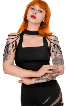 BEADED ISADORA BLOUSE Bluzka z chokerem i koralikami-Restyle Hot