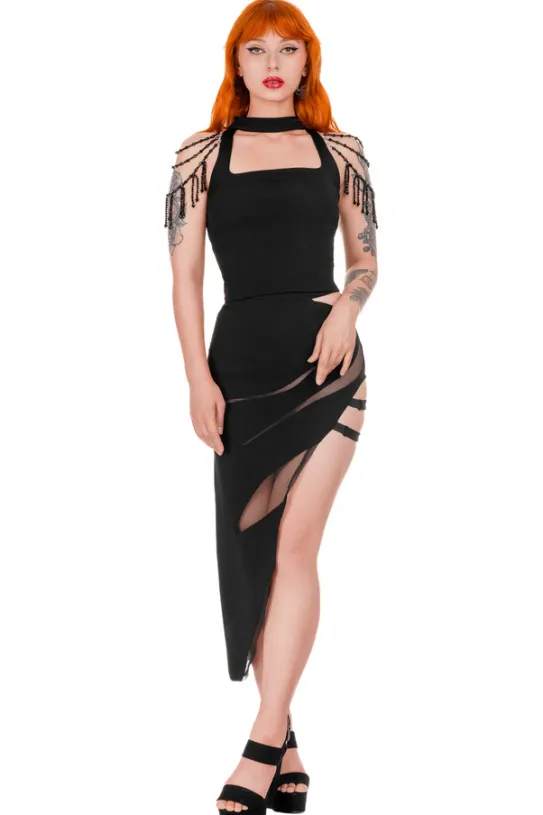 BEADED ISADORA BLOUSE Bluzka z chokerem i koralikami-Restyle Hot