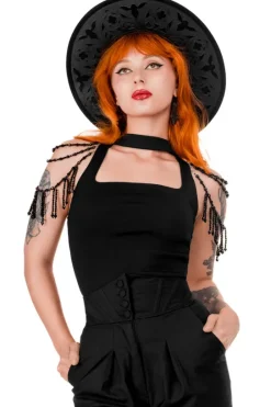 BEADED ISADORA BLOUSE Bluzka z chokerem i koralikami-Restyle Hot