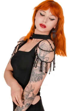 BEADED ISADORA BLOUSE Bluzka z chokerem i koralikami-Restyle Hot