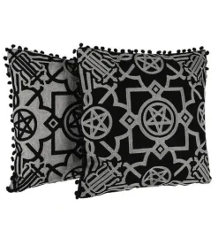 BLAIR BLACK Gotycka poszewka na poduszkę wyszywana-Restyle Sale