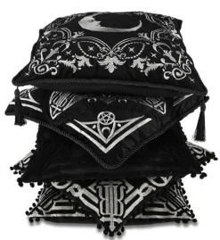 BLAIR GRAY Gotycka poszewka na poduszkę wyszywana-Restyle Clearance