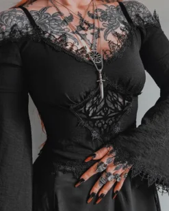 BLUZKA DELPHYNE Z OPUSZCZONYMI RAMIONAMI-Restyle Hot