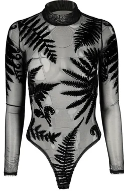 Body z siateczki paprocie FOREST FERN bodysuit-Restyle Fashion
