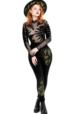 Body z siateczki paprocie FOREST FERN bodysuit-Restyle Fashion