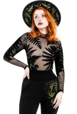 Body z siateczki paprocie FOREST FERN bodysuit-Restyle Fashion
