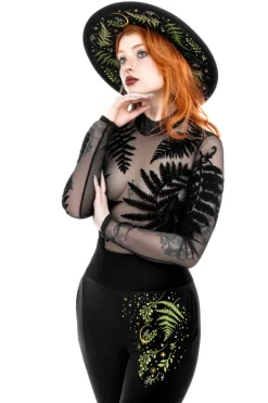 Body z siateczki paprocie FOREST FERN bodysuit-Restyle Fashion