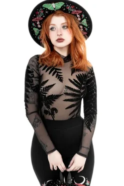 Body z siateczki paprocie FOREST FERN bodysuit-Restyle Fashion