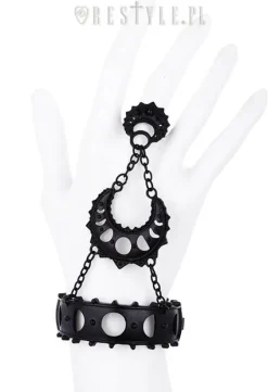 Bransoleta łączona z pierścionkiem, księżyc, fazy księżyca "LUNAR GODDESS BRACELET"-Restyle Discount