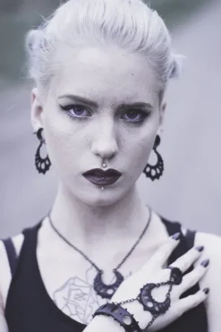Bransoleta łączona z pierścionkiem, księżyc, fazy księżyca "LUNAR GODDESS BRACELET"-Restyle Discount