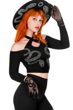 CATHEDRAL SNAKE BLOUSE Bluzka ze skrzyżowanymi paskami i odkrytymi plecami-Restyle Hot