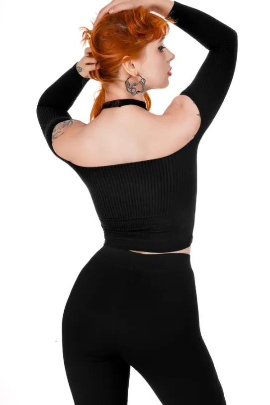 CATHEDRAL SNAKE BLOUSE Bluzka ze skrzyżowanymi paskami i odkrytymi plecami-Restyle Hot