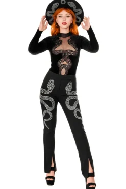 CATHEDRAL SNAKE BODYSUIT aksamitne body z dwoma wężami-Restyle Outlet