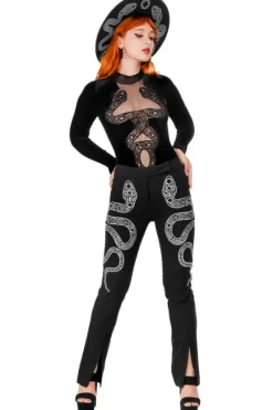 CATHEDRAL SNAKE BODYSUIT aksamitne body z dwoma wężami-Restyle Outlet
