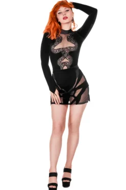 CATHEDRAL SNAKE BODYSUIT aksamitne body z dwoma wężami-Restyle Outlet