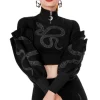 CATHEDRAL SNAKE CROPPED Krótka bluza z balonowymi rękawami-Restyle Outlet