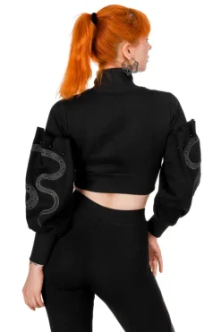 CATHEDRAL SNAKE CROPPED Krótka bluza z balonowymi rękawami-Restyle Outlet
