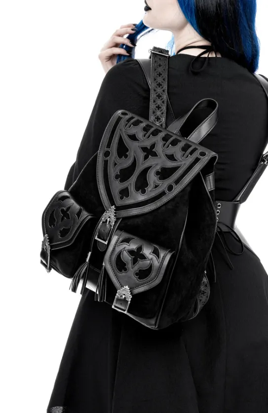 Cathedralis Buckle Backpack Duży, gotycki plecak-Restyle Discount