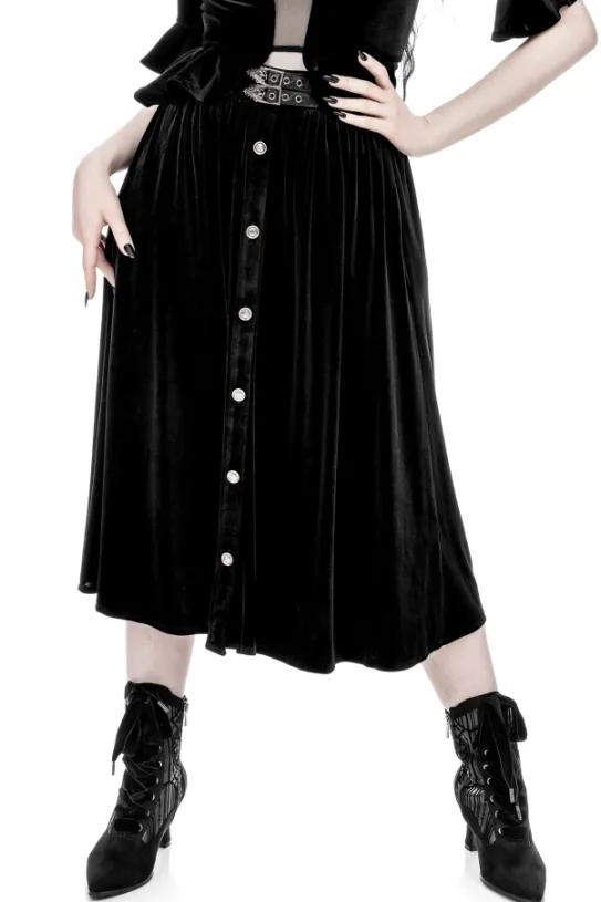 CRYPT VELVET MIDI SKIRT-Restyle Clearance