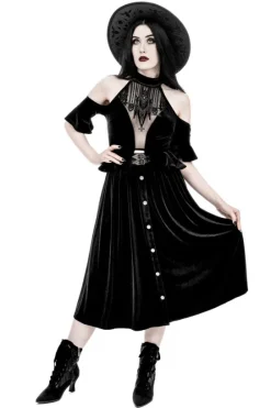 CRYPT VELVET MIDI SKIRT-Restyle Clearance