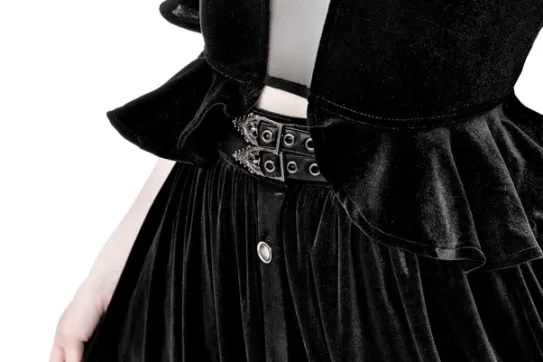 CRYPT VELVET MIDI SKIRT-Restyle Clearance