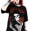 Czarna damska koszulka oversize ze szkieletem ETERNAL LOVE-Restyle Hot