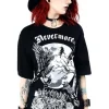 Czarna damska koszulka oversize kruk Nevermore-Restyle Online