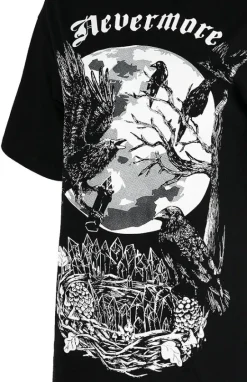 Czarna damska koszulka oversize kruk Nevermore-Restyle Online