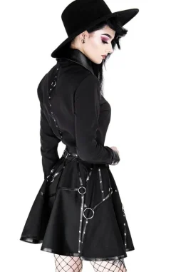 Czarna gotycka krótka spódnicaz pasami MOON MISTRESS-Restyle New