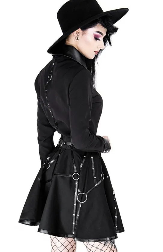 Czarna gotycka krótka spódnicaz pasami MOON MISTRESS-Restyle New