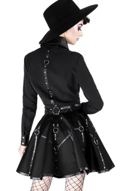 Czarna gotycka krótka spódnicaz pasami MOON MISTRESS-Restyle New