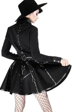 Czarna gotycka krótka spódnicaz pasami MOON MISTRESS-Restyle New
