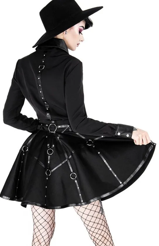 Czarna gotycka krótka spódnicaz pasami MOON MISTRESS-Restyle New