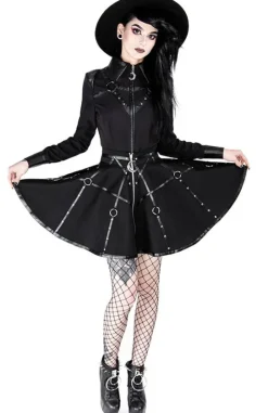 Czarna gotycka krótka spódnicaz pasami MOON MISTRESS-Restyle New
