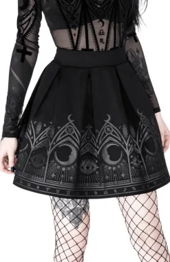 Czarna gotycka rozkloszowana spódnica "FORTUNE TELLER SKIRT"-Restyle Clearance