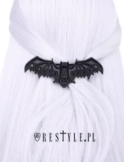 Czarna gotycka spinka do włosów, ażurowy nietoperz "LACE BAT BLACK HAIRCLIP"-Restyle Hot