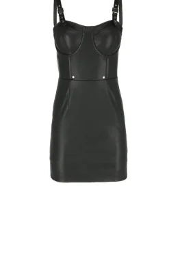 Czarna gotycka sukienka z plisowanym trenem NIGHT MIST-Restyle Outlet