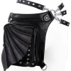 Czarna gotycka torebka na biodro, nerka, torba nietoperz "BAT HOLSTER BAG"-Restyle Hot