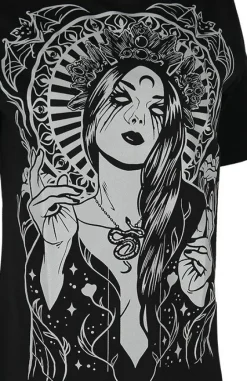 Czarna luźna koszulka z boginią GODDESS OVERSIZED-Restyle Sale