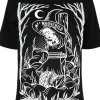 Czarna luźna koszulka z czarownicą BURN THE WITCH OVERSIZED-Restyle Discount