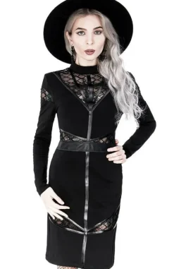Czarna obcisła sukienka Cross Dress z panelami-Restyle Clearance